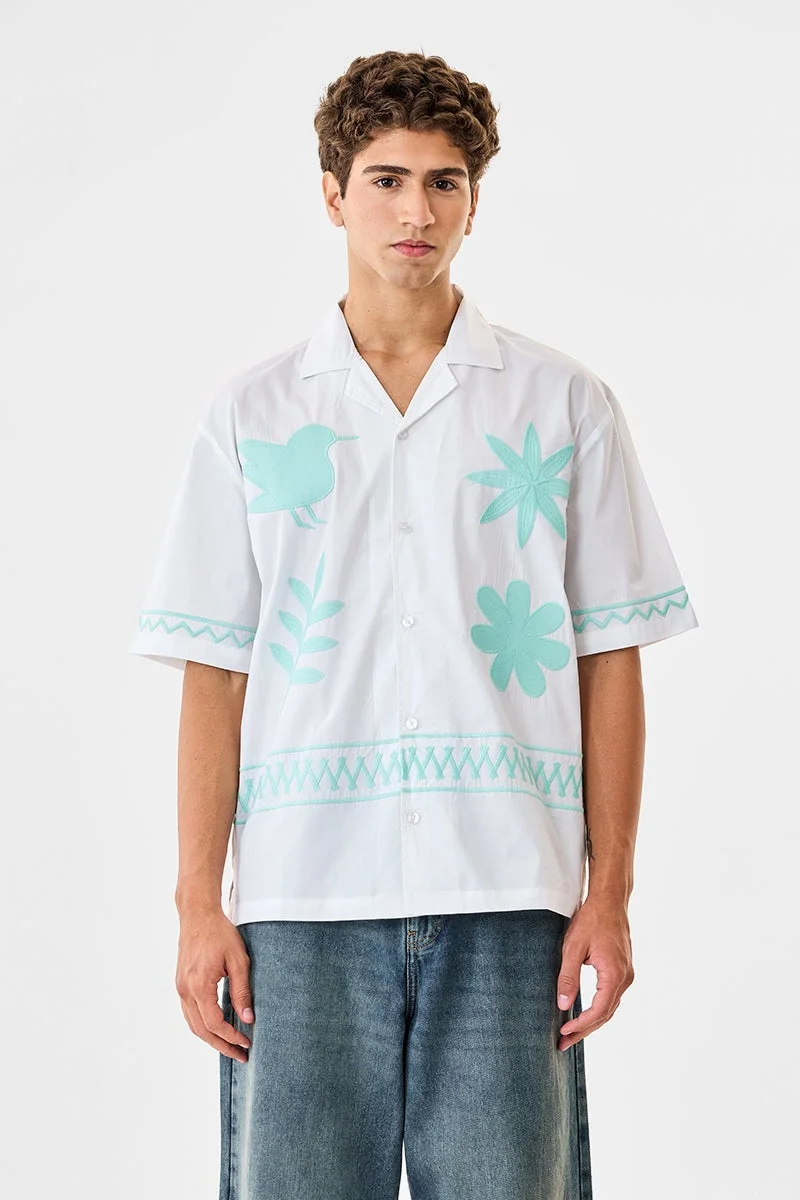 SNITCH 100% Cotton Embroidered Box Fit Shirt