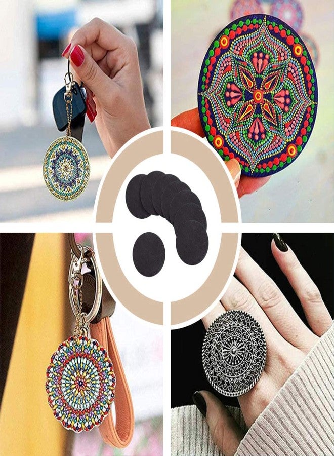 HEALLILY 8 Pcs Black Round Painting Cardboard Panels for Mandala Dotting Drawing Painting Art Supplies - Image 2