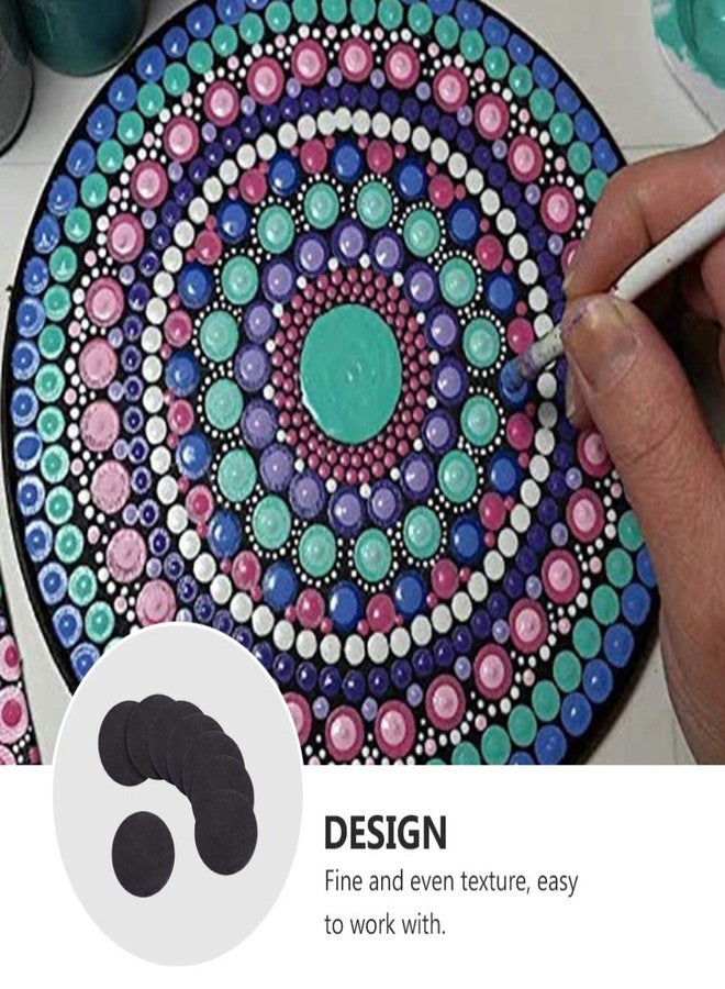 HEALLILY 8 Pcs Black Round Painting Cardboard Panels for Mandala Dotting Drawing Painting Art Supplies - Image 3