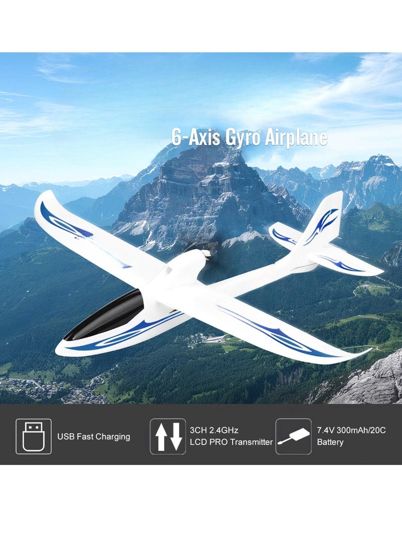 GoolRC RC Airplane, Impact Resistant RC Plane Fighter Toy, 6 Axis Gyro Stabilizer RTF Glider Aircraft Plane, Easy To Fly Fighter Jet For Kids Beginners Adults, (1pc, White) - Image 2