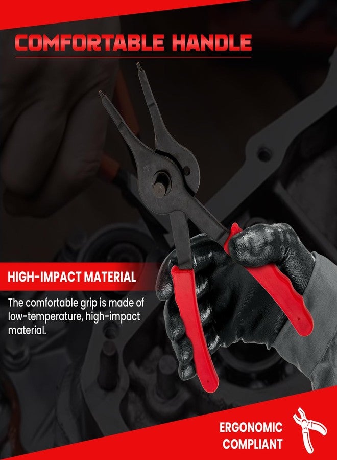LuckySlycyc Snap Ring Pliers Set, .038in - .09in for Automobiles Lawnmowers and Farm Equipment Retaining Snap Ring and Circlip Removal Tools Straight & Bent Retaining Ring Pliers w/Hook & Pick - Image 4