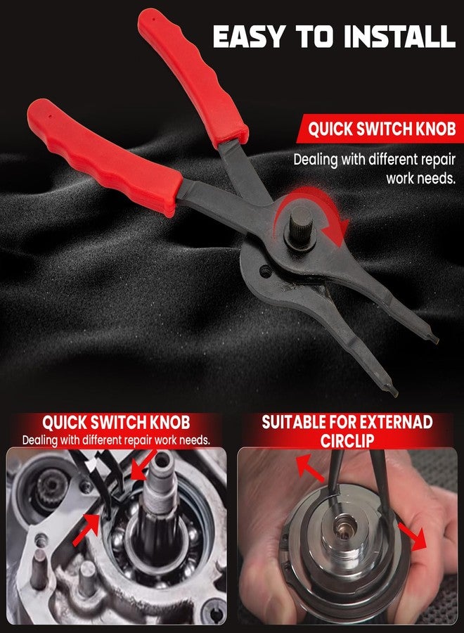 LuckySlycyc Snap Ring Pliers Set, .038in - .09in for Automobiles Lawnmowers and Farm Equipment Retaining Snap Ring and Circlip Removal Tools Straight & Bent Retaining Ring Pliers w/Hook & Pick - Image 5