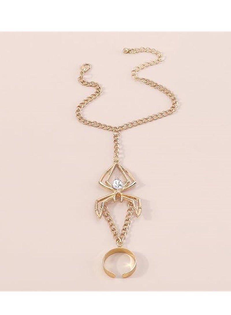 Spider Hand Jewelry Set for Women Includes Hand Chain and Finger Ring Chic Accessories for Parties - Image 1