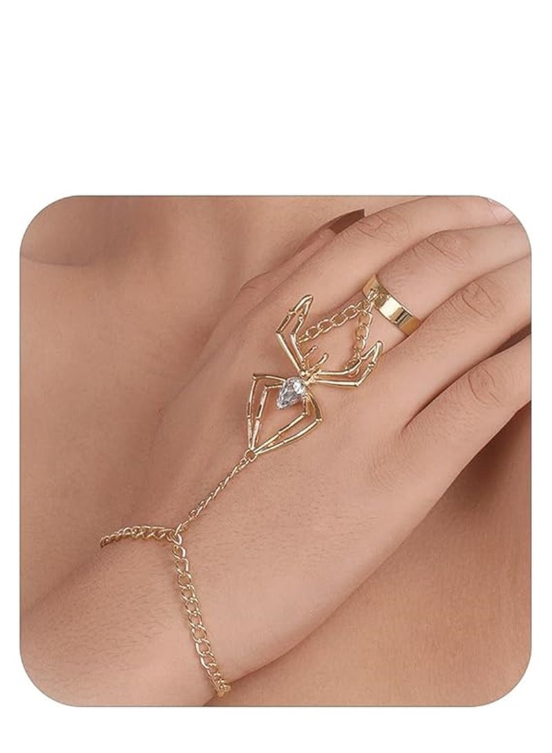 Spider Hand Jewelry Set for Women Includes Hand Chain and Finger Ring Chic Accessories for Parties - Image 2