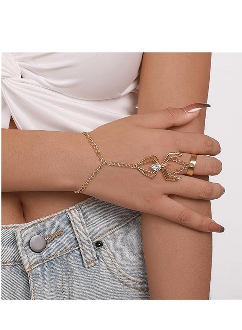 Spider Hand Jewelry Set for Women Includes Hand Chain and Finger Ring Chic Accessories for Parties - Image 4