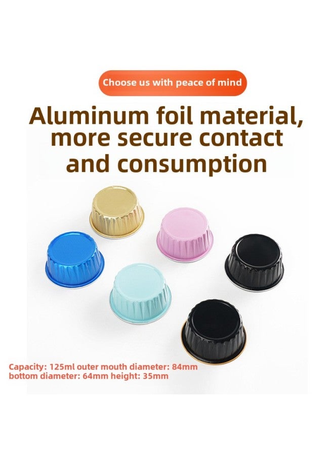 Aluminum Foil Packaging Box Snow Mei Niang Mu Si Dessert Round 125ml Cake Baking Mold Baking Pudding Wholesale-Specifications:Aluminum Foil Closure Cap (1000 Shot)-Capacity:125ml - Image 3