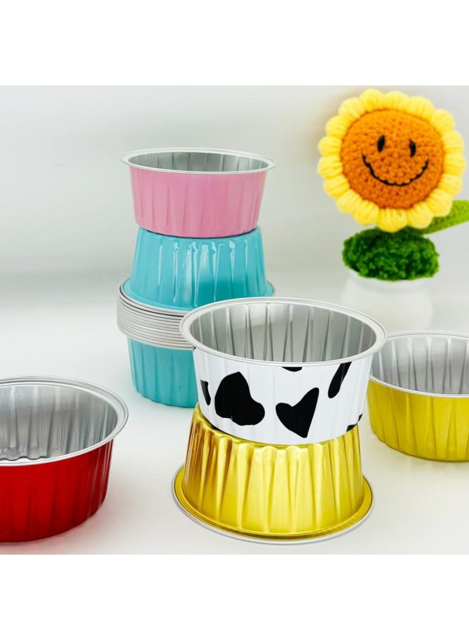 Aluminum Foil Packaging Box Snow Mei Niang Mu Si Dessert Round 125ml Cake Baking Mold Baking Pudding Wholesale-Specifications:Aluminum Foil Closure Cap (1000 Shot)-Capacity:125ml - Image 2