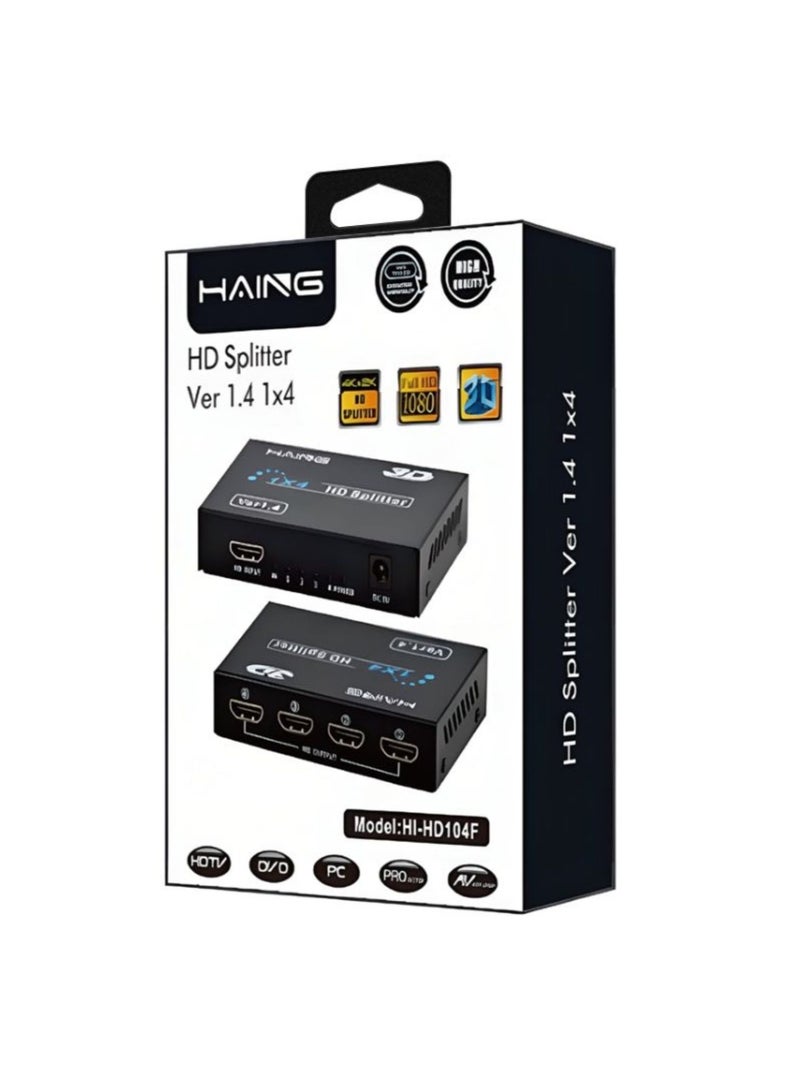Haing HD Splitter Ver 1.4 1x4 Full 3D 4Kx2K UK Plug - Image 1