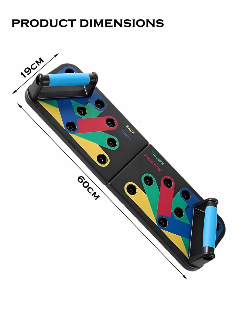Toshionics - Multi-Function Push Up Board System for Home Workout Color Coded Push-up Bar with Non-Slip Handles for Chest Arms Shoulders Back and Triceps Portable Foldable Fitness Equipment for Men and Women Heavy Duty Strength Training Gym Tool for Muscle Building Fat Burning and Body Toning - Image 1