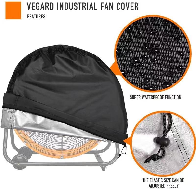 VEGARD Industrial Fan Cover, Outdoor Fan Cover, Heavy Duty Waterproof&Dustproof Cover for 18"&20" High Velocity Floor Fan, Drum Fan, High Speed Blower,Suitable for indoor and outdoor - Image 3