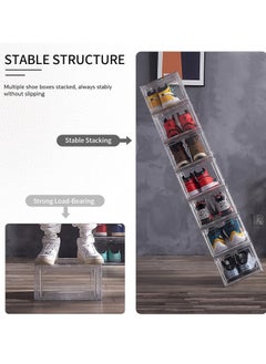 Generic Stackable Shoe Storage Box, Space Saving Crystal Shoe Organizer, Plastic Storage Box with Magnetic Door, Clear  - Image 4