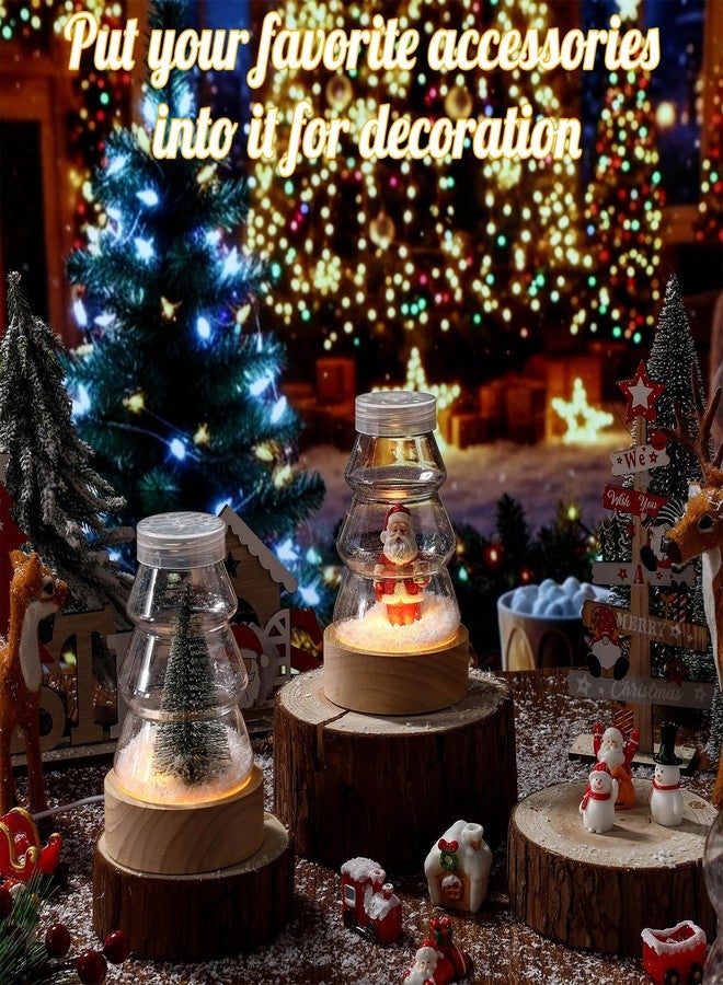 ايرينير مجموعة إيريناري المكونة من 8 قطع لتزيين شجرة عيد الميلاد، كرة ثلجية على شكل شجرة عيد الميلاد مع قاعدة خشبية وإضاءة LED، كرة ماء بلاستيكية شفافة مقاس 140 مم/5.5 بوصة مع غطاء قابل للفك، مثالية للأعمال اليدوية، هدية عيد الميلاد، أو لتزيين النباتات والزهور والمناظر الطبيعية. - Image 4