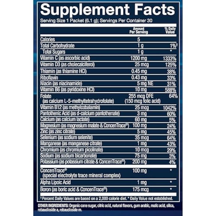 BODYTECH Electrolyte Fizz Packets - Supports Hydration, Energy & Endurance with 1200mg Vitamin C - Lemon Lime (32 Packets) - Image 3