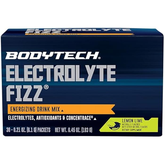 BODYTECH Electrolyte Fizz Packets - Supports Hydration, Energy & Endurance with 1200mg Vitamin C - Lemon Lime (32 Packets) - Image 2