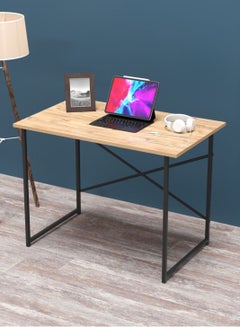 AGD Modern Computer Desk Study Table Made of Wooden Top and Metal Legs ...