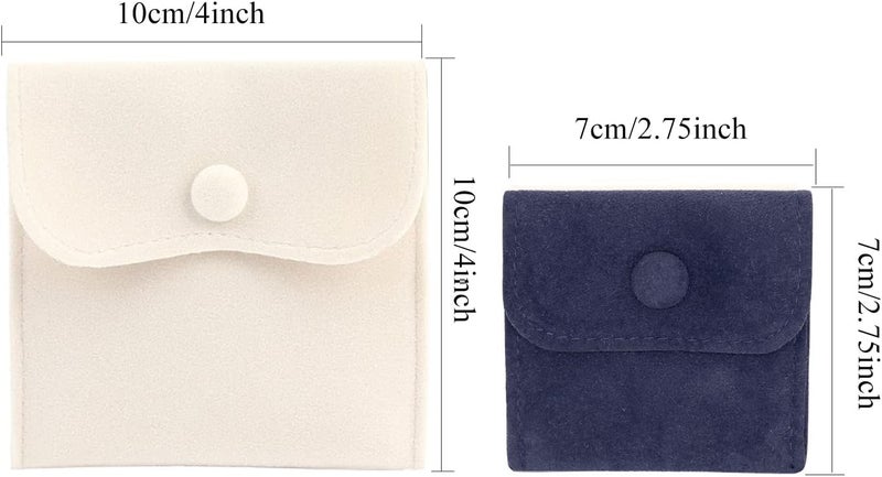 Hsiwto Pack of 10 Velvet Jewelry Pouch Storage Bags Portable Jewelry Gift Bag With Snap Button, Small Dark Blue - Image 2
