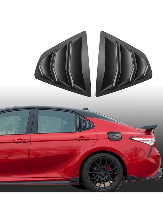 For Toyota Camry 2018 2019 2020 2021 2022 2023 2024 Accessories Exterior Rear Side Window Louvers Air Vent Scoop Shades Cover Trim Blinds Bright Black 2pcs - Image 3