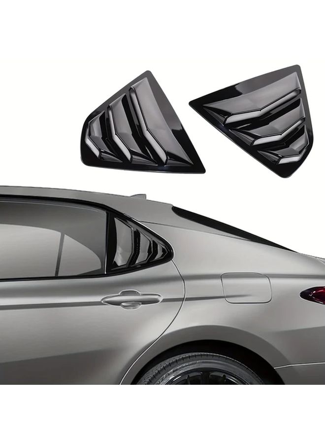 For Toyota Camry 2018 2019 2020 2021 2022 2023 2024 Accessories Exterior Rear Side Window Louvers Air Vent Scoop Shades Cover Trim Blinds Bright Black 2pcs - Image 4
