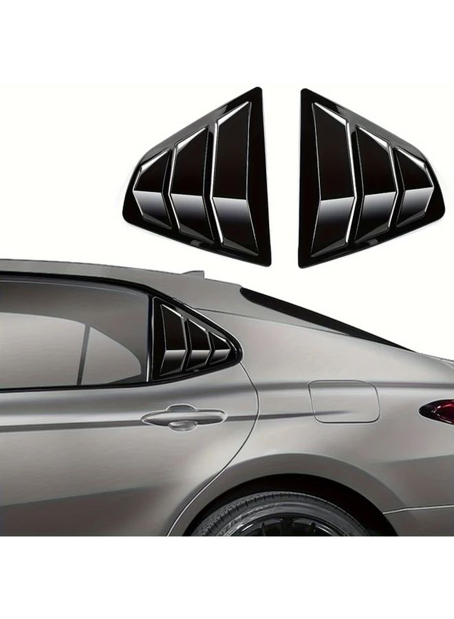 For Toyota Camry 2018 2019 2020 2021 2022 2023 2024 Accessories Exterior Rear Side Window Louvers Air Vent Scoop Shades Cover Trim Blinds Bright Black 2pcs - Image 1
