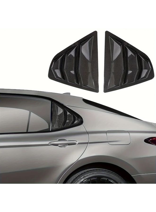 For Toyota Camry 2018 2019 2020 2021 2022 2023 2024 Accessories Exterior Rear Side Window Louvers Air Vent Scoop Shades Cover Trim Blinds Bright Black 2pcs - Image 5