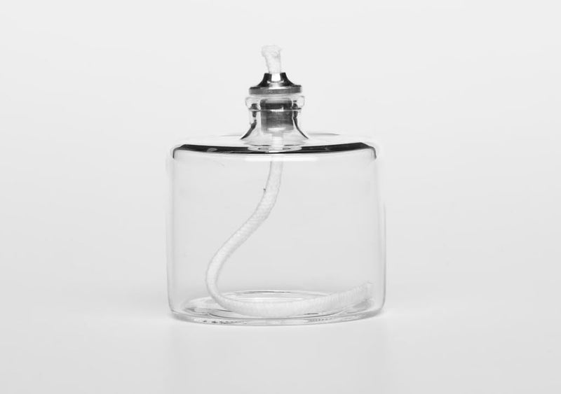 Firefly Fuels Refillable Glass Oil Candle 2 oz Liquid Candle for Indoor Use Outdoor Events Emergency Lighting Clean Burning with Wick and Holder Included Use with Liquid Paraffin or Lamp Oil