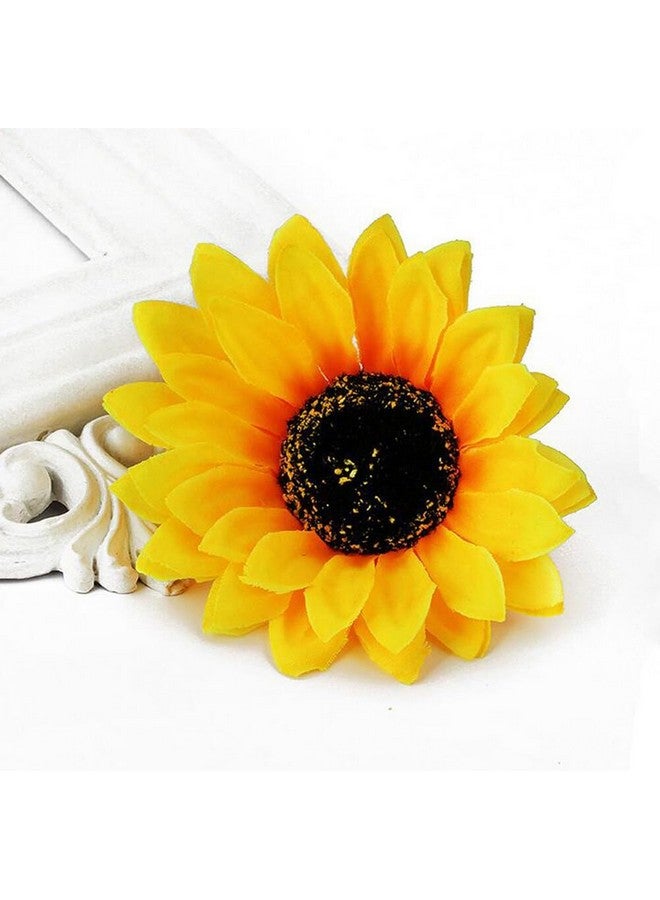 Quupy 6Pcs 3.9 Lady Girls Sunflower Hair Alligator Clips Hairpin Hair Clamp Hair Styling Accessories For Party Beach Vacation Wedding Bridal Barrettes (Yellow) - Image 5