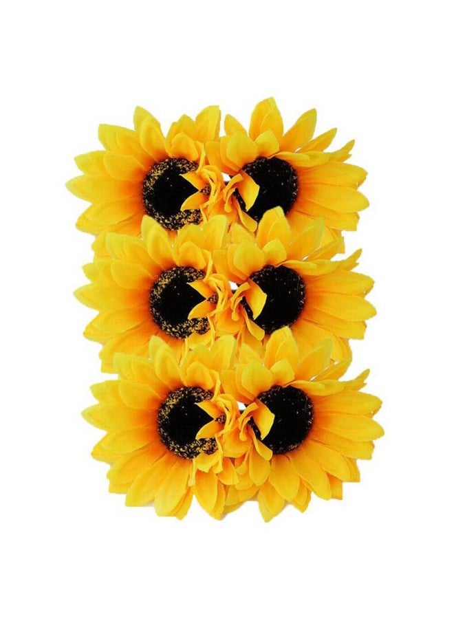 Quupy 6Pcs 3.9 Lady Girls Sunflower Hair Alligator Clips Hairpin Hair Clamp Hair Styling Accessories For Party Beach Vacation Wedding Bridal Barrettes (Yellow) - Image 4