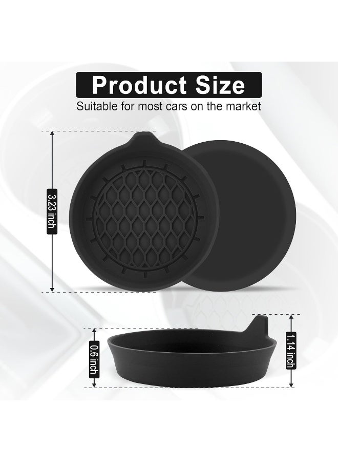 Car Cup Holder Coaster, Silicone Cup Holder Insert, Universal Non-Slip Cup Holders, Car Accessories Interior for Women and Man 4 Pack Black - Image 2