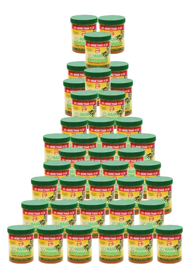 بيرون 40 قطع علاج المايونيز للشعر الضعيف والتالف بزيت الزيتون 500جرام - Image 1