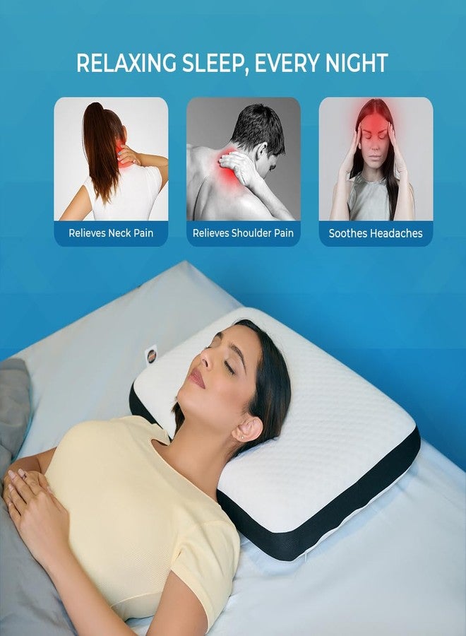 CareFoam وسادة كير فوم الطبية المصنوعة من إسفنج الذاكرة لنوم مريح وتخفيف آلام الرقبة والكتفين، مع غطاء جاكار أبيض قابل للإزالة بسحاب، مقاس 24 × 15 × 5 بوصة، عبوة من قطعة واحدة - Image 4