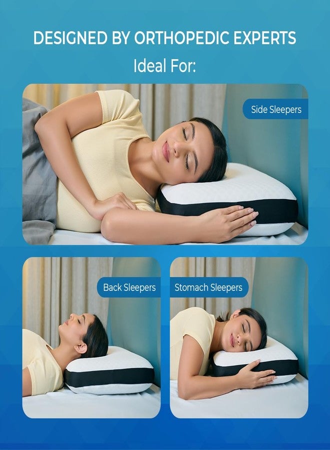 CareFoam وسادة كير فوم الطبية المصنوعة من إسفنج الذاكرة لنوم مريح وتخفيف آلام الرقبة والكتفين، مع غطاء جاكار أبيض قابل للإزالة بسحاب، مقاس 24 × 15 × 5 بوصة، عبوة من قطعة واحدة - Image 5
