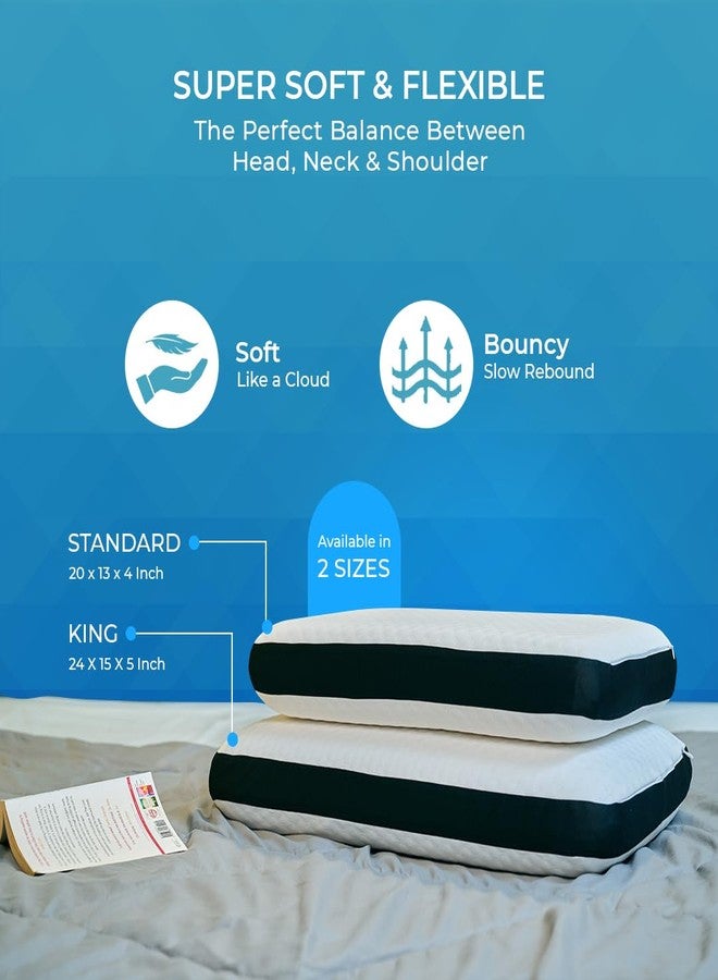 CareFoam وسادة كير فوم الطبية المصنوعة من إسفنج الذاكرة لنوم مريح وتخفيف آلام الرقبة والكتفين، مع غطاء جاكار أبيض قابل للإزالة بسحاب، مقاس 24 × 15 × 5 بوصة، عبوة من قطعة واحدة - Image 3