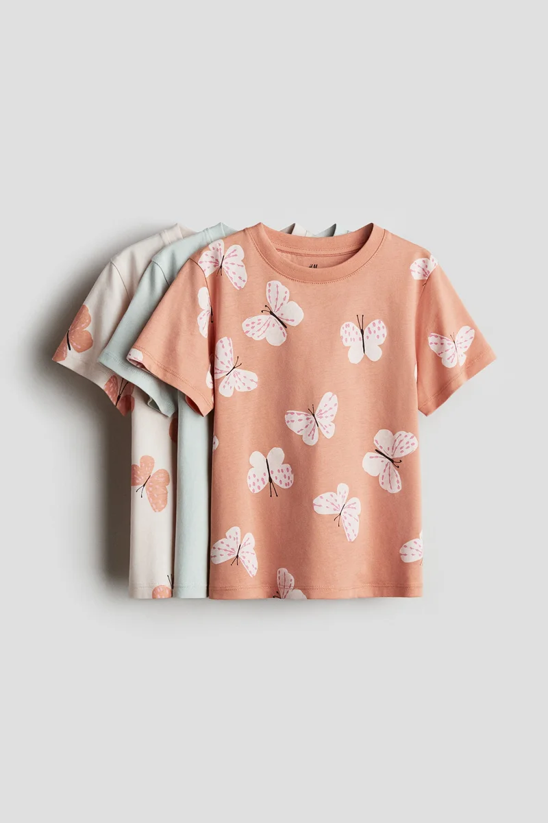 H&M 3-pack printed jersey tops