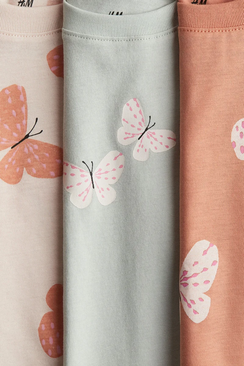 H&M 3-pack printed jersey tops