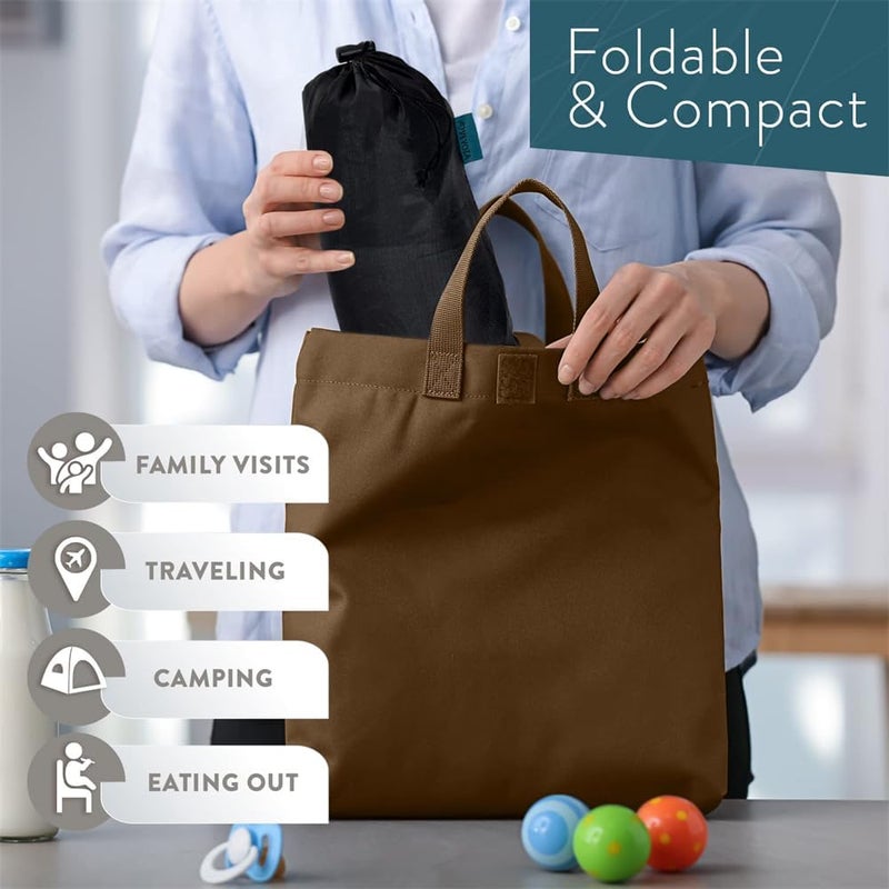 كرسي طعام محمول للأطفال، مقعد معزز للسفر مع حقيبة حمل - أحزمة قابلة للتعديل تناسب أي كرسي، مثالي لتغذية الأطفال الصغار وتناول الطعام، ملحق مقعد السفر - Image 3