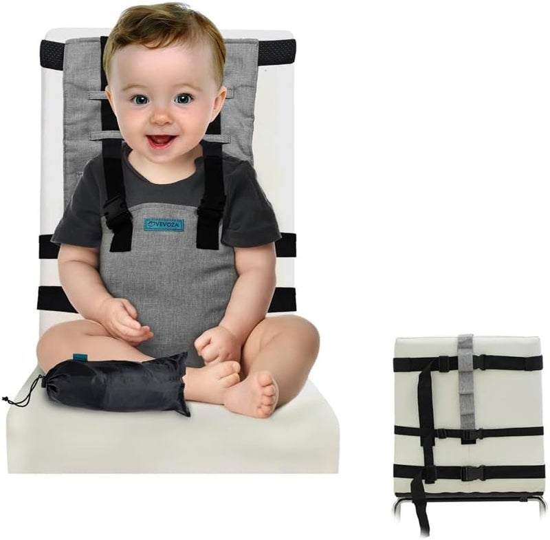 كرسي طعام محمول للأطفال، مقعد معزز للسفر مع حقيبة حمل - أحزمة قابلة للتعديل تناسب أي كرسي، مثالي لتغذية الأطفال الصغار وتناول الطعام، ملحق مقعد السفر - Image 1