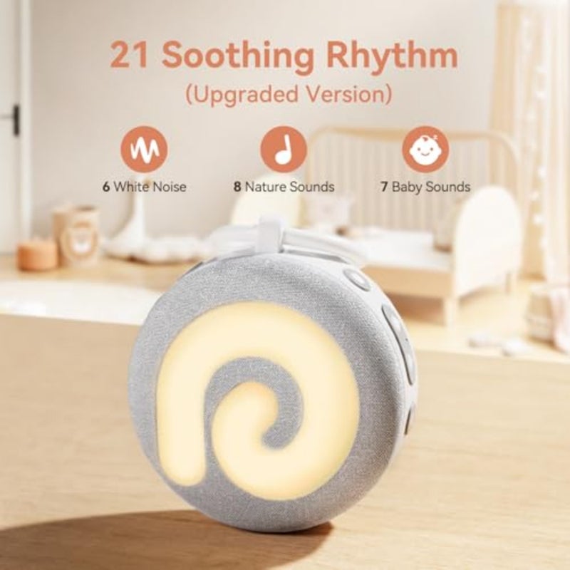 White Noise Machine, D11 Sleep Sound Machine with Night Light for Adults, Baby White Noise, 21 Soothing Sounds for Sleep, 's Room and Travel, Sleep Soother, USB Rechargeable - Image 3