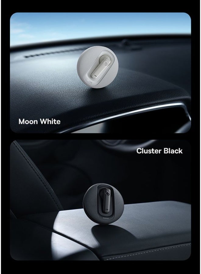 بيسوس C-Mic CM10 Solar Charging Single Ear Wireless Earphone for Car - Moon White - Image 5
