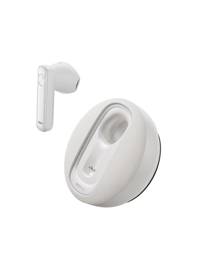 بيسوس C-Mic CM10 Solar Charging Single Ear Wireless Earphone for Car - Moon White - Image 1