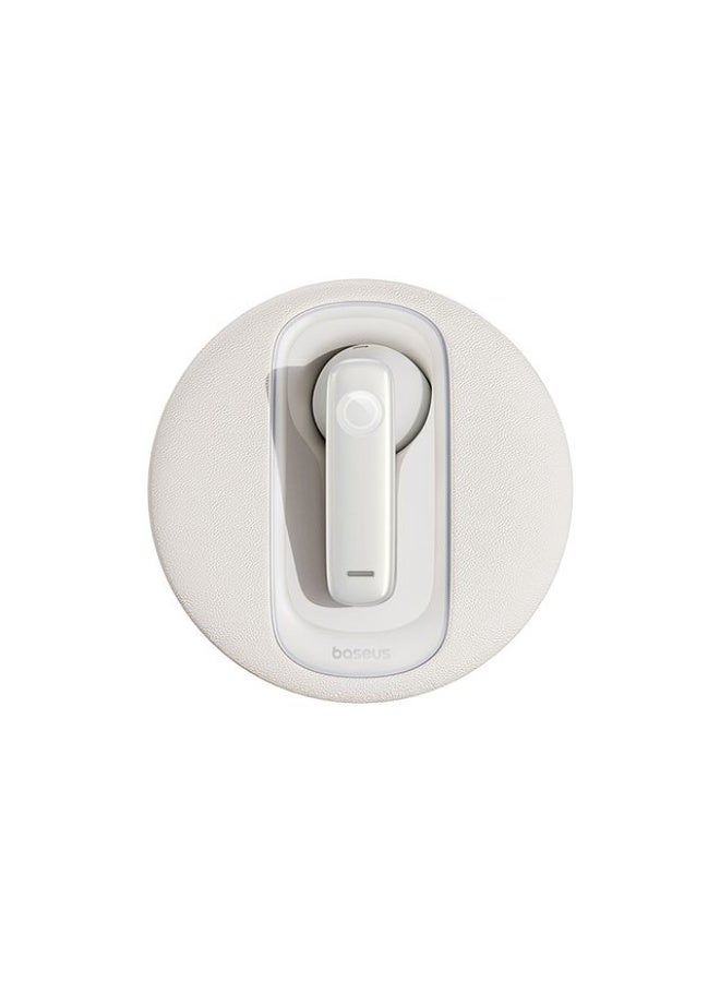 بيسوس C-Mic CM10 Solar Charging Single Ear Wireless Earphone for Car - Moon White - Image 2