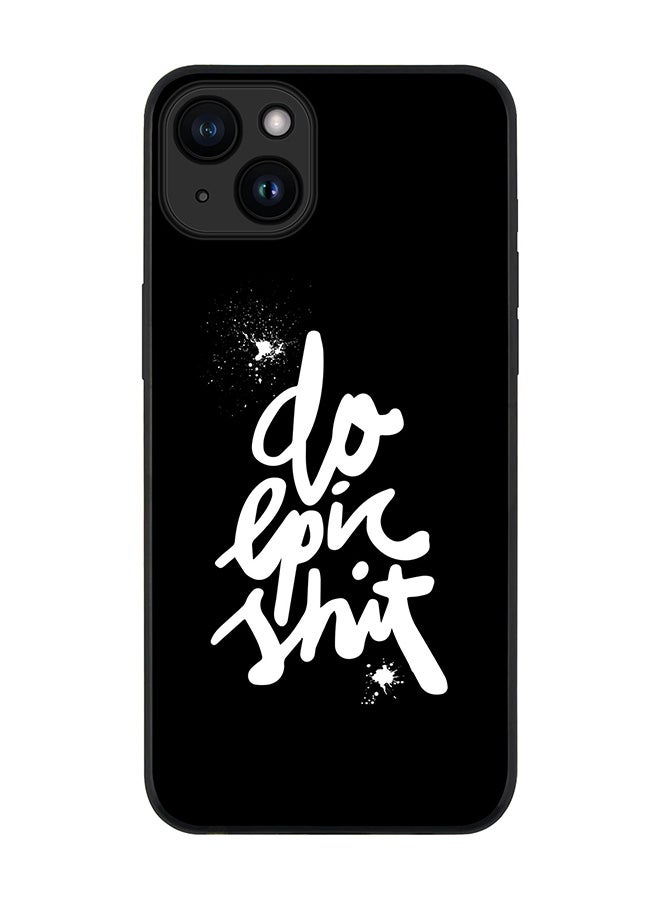 Stylizedd Cover for iPhone 15 Case Rugged Black Slim fit Soft Flexible Anti Drop TPU Gel Thin Protective Phone Cases - Epic - Image 1