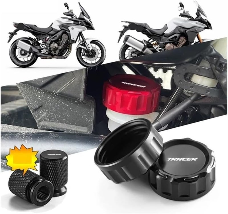 غطاء خزان وقود دراجة نارية من التيتانيوم، غطاء سائل الفرامل لـ Tracer 900GT MT09 MT07 - Image 3