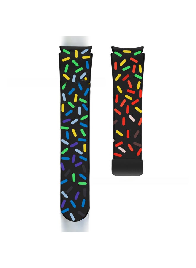 Neutral Suitable For Samsung Watch5 Pro Printed Silicone Strap Watch6/5/4 Magnetic Folding Buckle Smart Watch Strap - Image 1