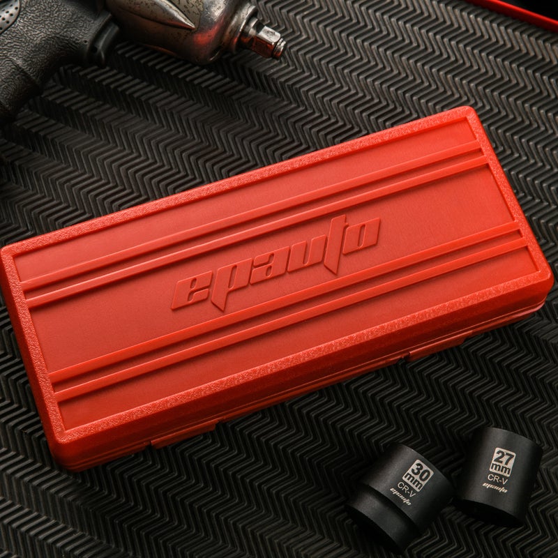 EPAuto 1/2-Inch Drive Metric Shallow Impact Socket Set, Cr-V, 6-Point, 14 Sockets - Image 5