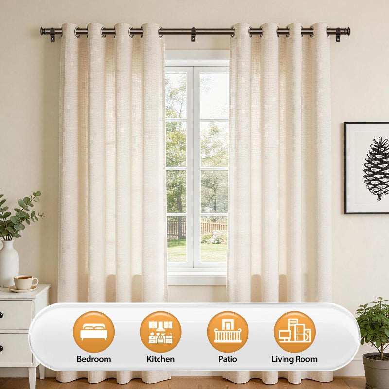 TONIAL Curtain Rods 32 to 58 Inch(2.6-4.8ft), Telescoping Splicing 3/4 Drapery Rods for Windows 20 to 53 Inch(1.7-4.4ft)32 to 58 Inch Decorative Single Rod with Small Cap Finial, Bronze - Image 4