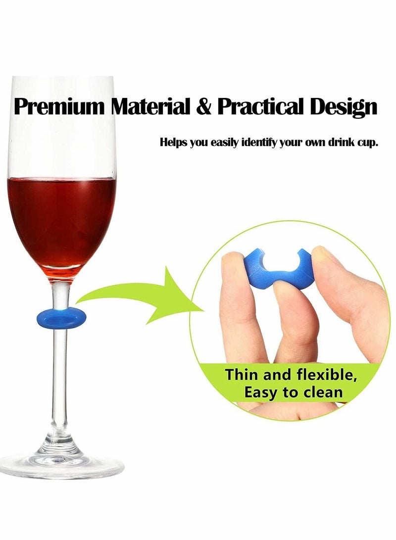Excefore Glass Charms Markers Drink Markers, 48 Pcs Colorful markers Silicone Drink Markers  - Image 2