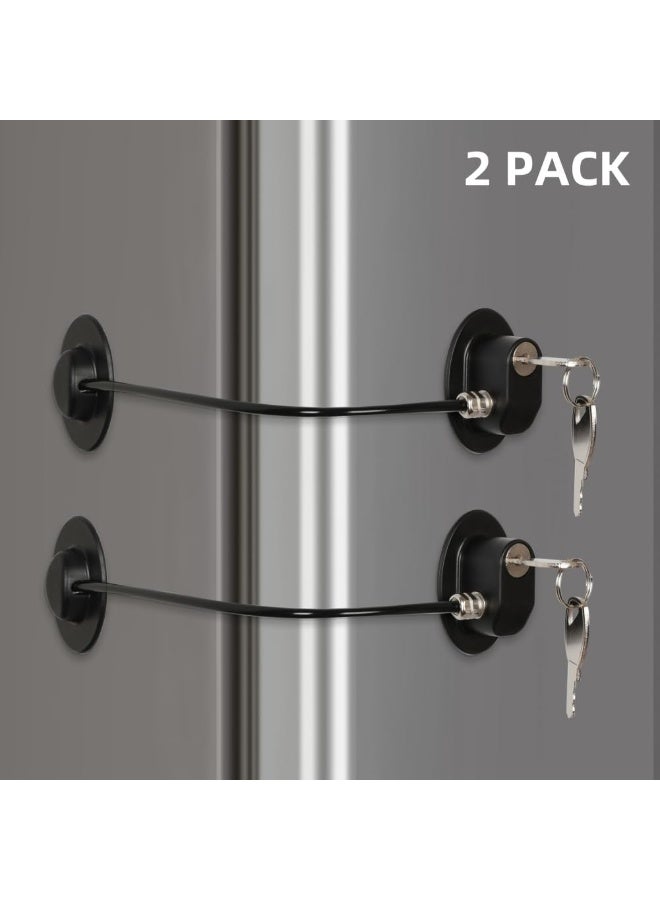 REZIPO 2 Pack Refrigerator Door Locks with 4 Keys, File Drawer Lock, Freezer Door Lock and Child Safety Cabinet Locks by REZIPO Black - Image 5