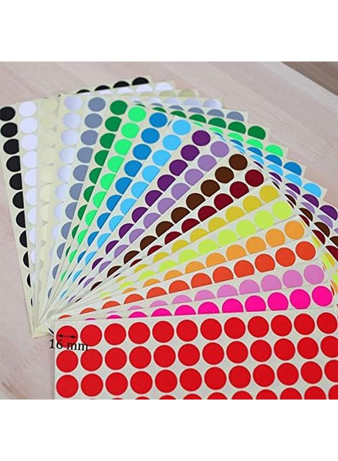 إي سي في في ملصقات منقطة ملونة مستديرة ملصقات ذاتية اللصق لتلوين العلامات وتنظيم ملصقات منقطة دائرية ملصقات ترميز 20 ورقة متعدد الألوان - Image 2