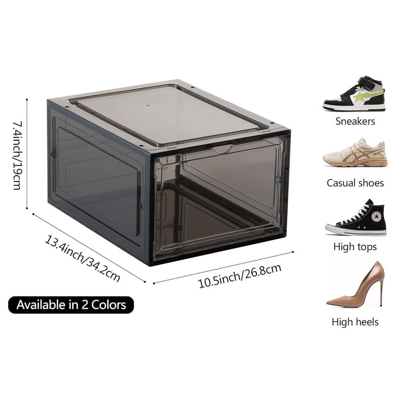 Xtore Space Saving Plastic Shoe Organizer (Pack of 3, Black) - Image 4