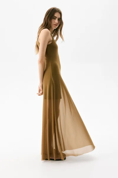 slim fit dress slacks Gold Metal Mesh Midi Party Dress – Atelier Rioux Fabric Store